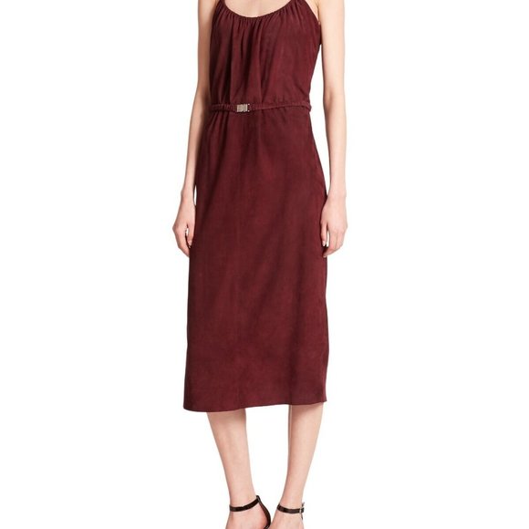 NWT Halston Heritage Genuine Suede Wine Burgundy - Picture 4 of 6